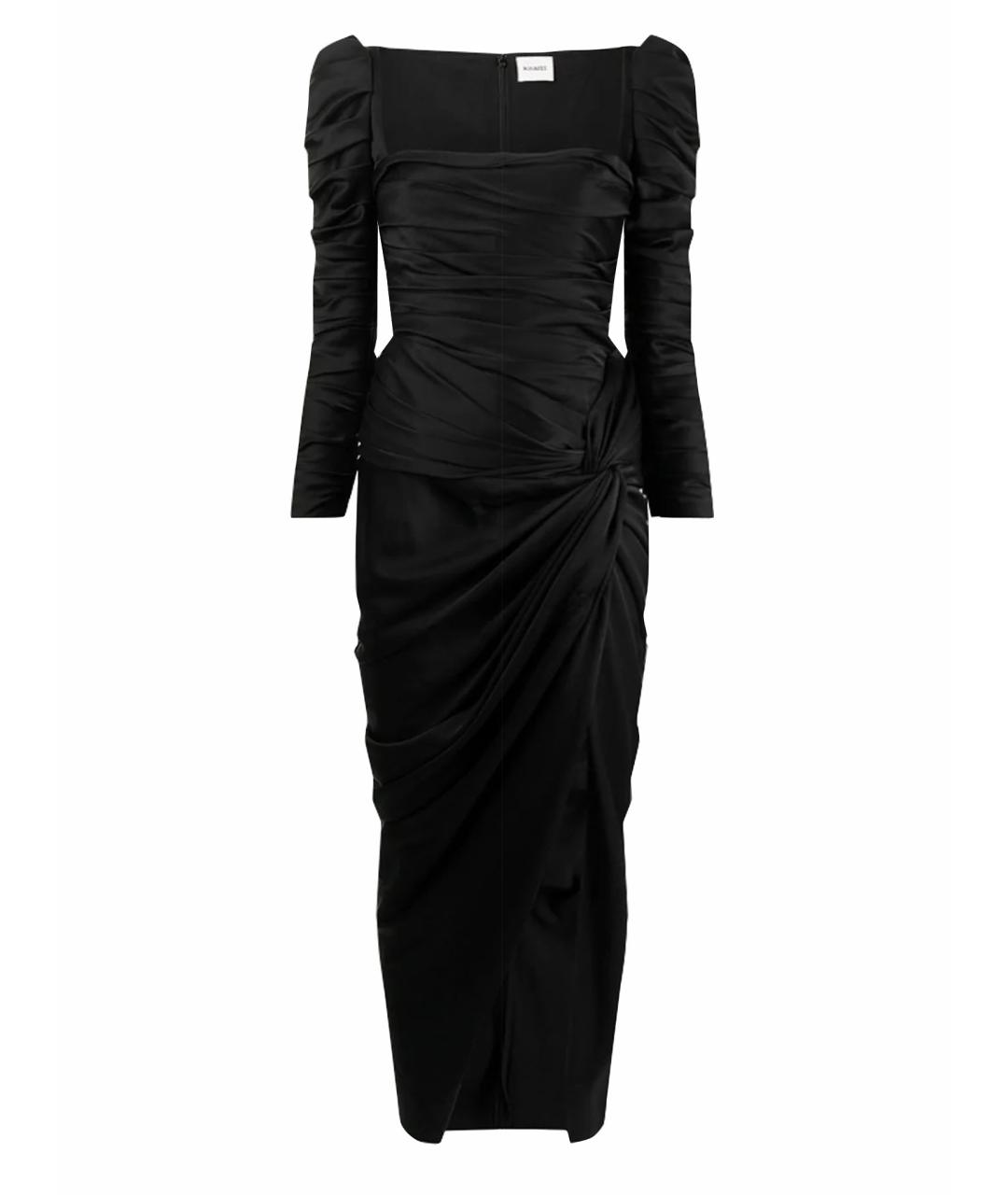 KHAITE Черное атласное коктейльное платье, фото 1