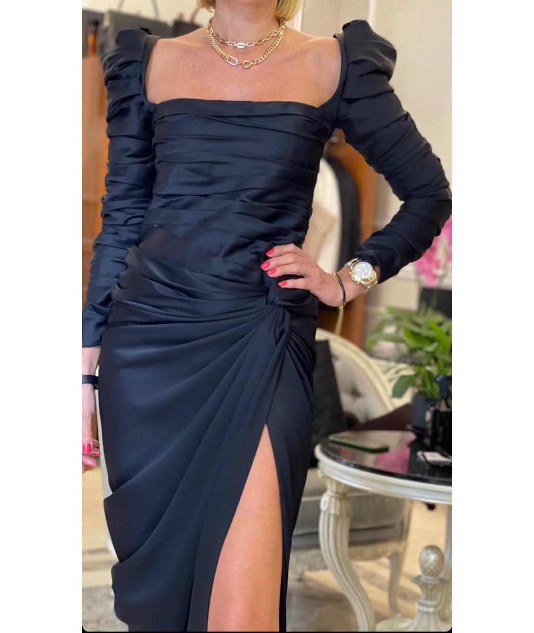 KHAITE Черное атласное коктейльное платье, фото 6
