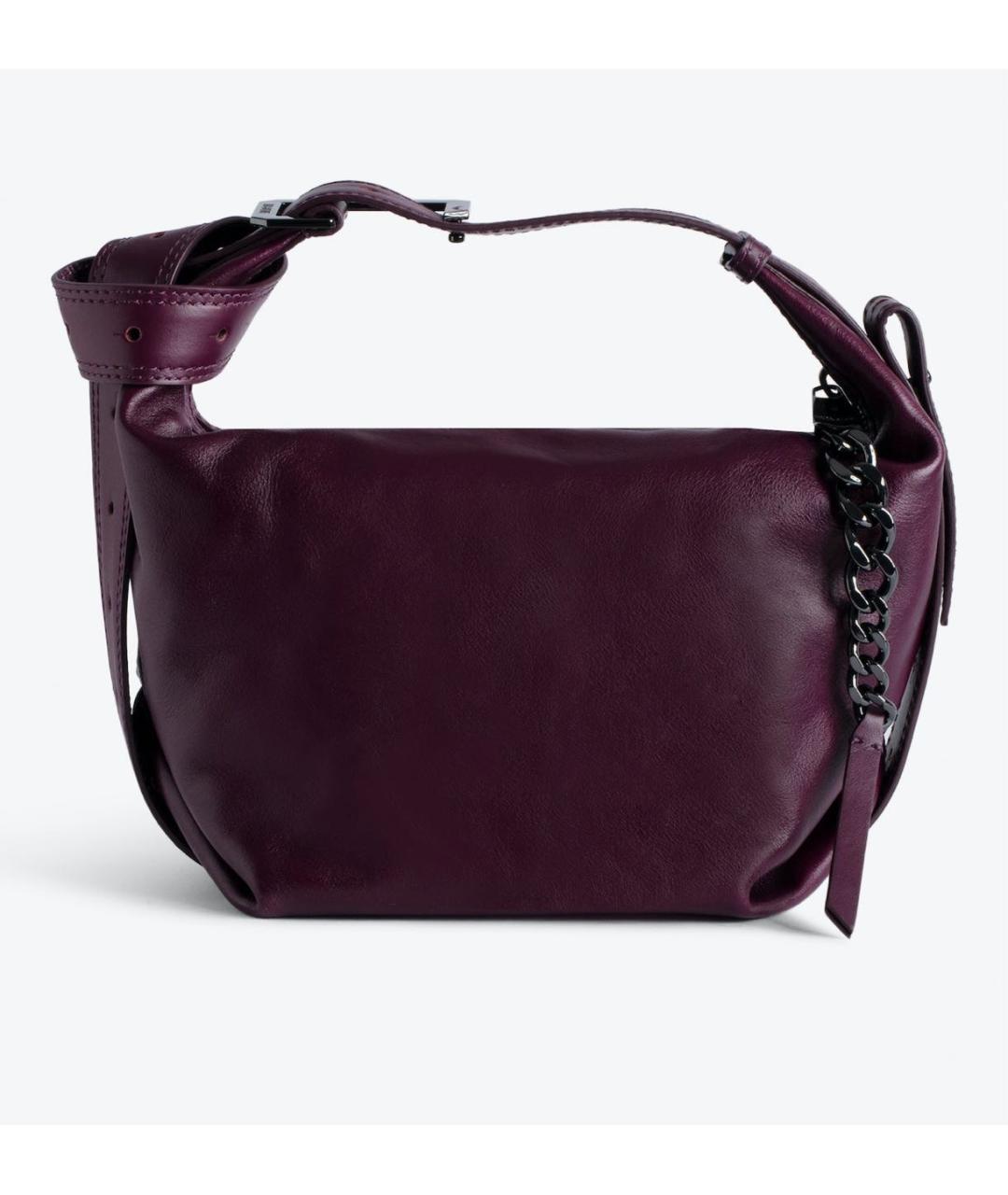 ZADIG & VOLTAIRE Фиолетовая кожаная сумка через плечо, фото 4