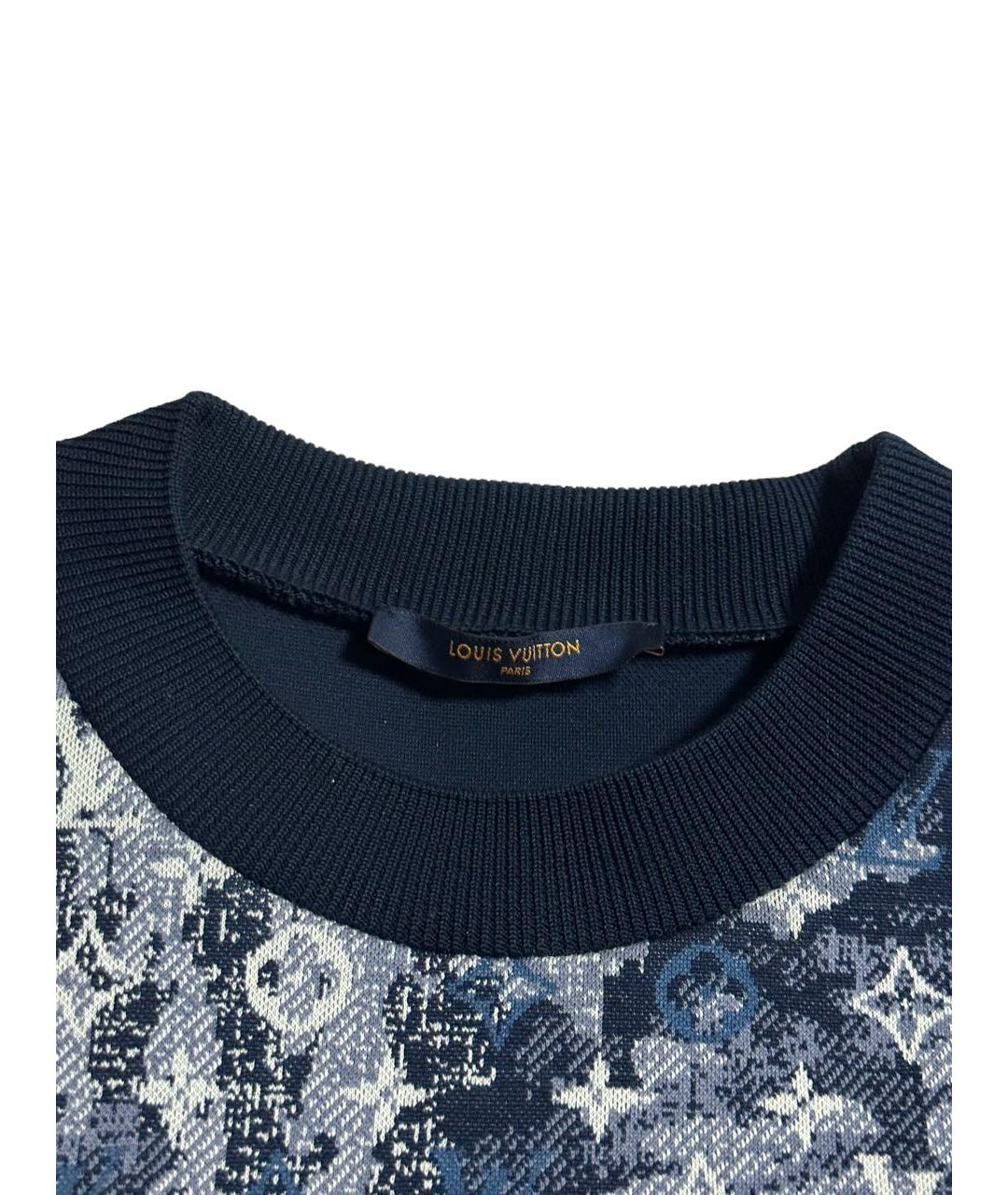 LOUIS VUITTON Темно-синий полиуретановый джемпер / свитер, фото 3