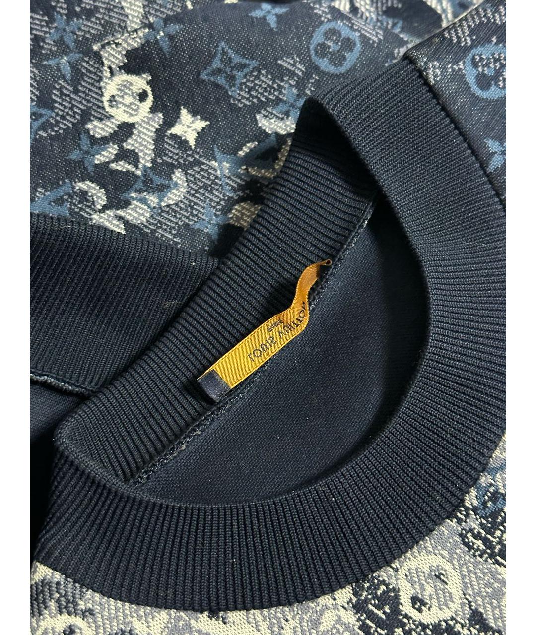 LOUIS VUITTON Темно-синий полиуретановый джемпер / свитер, фото 4