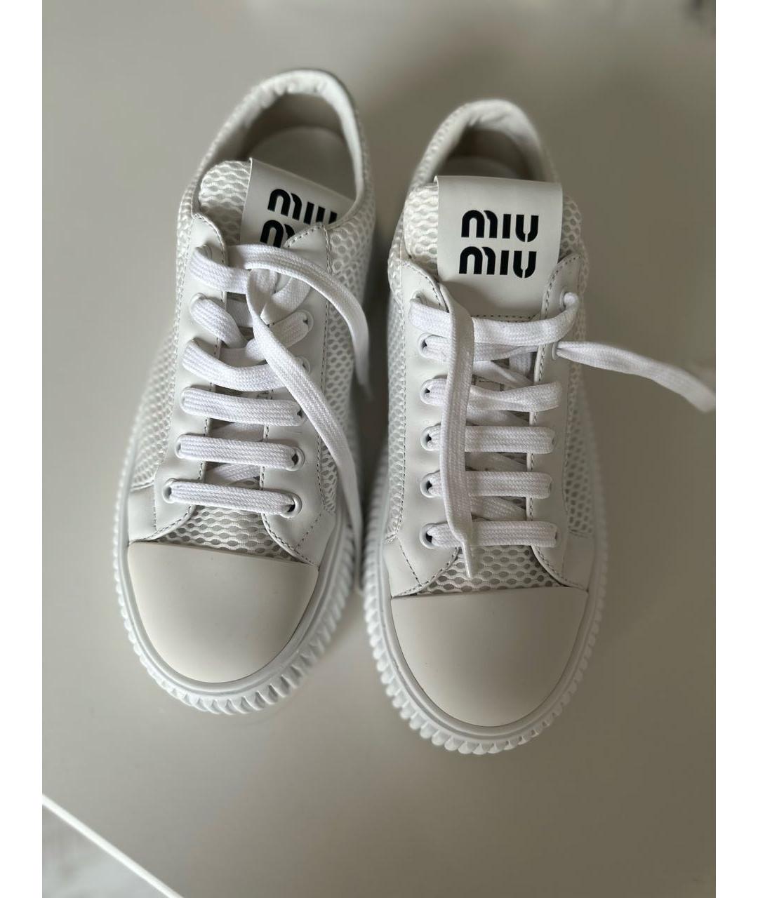 MIU MIU Белые текстильные кеды, фото 2