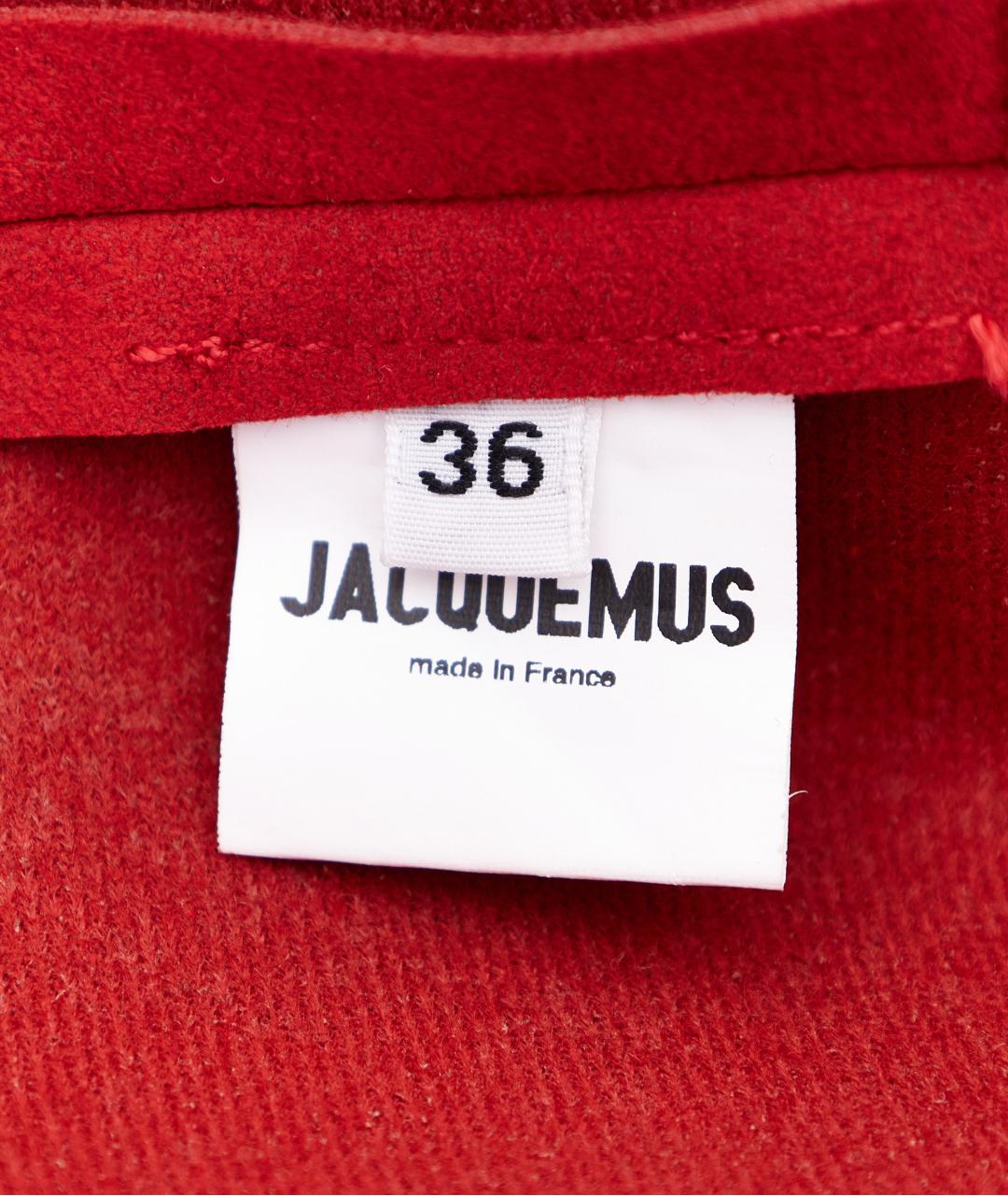 JACQUEMUS Красная хлопковая юбка миди, фото 5