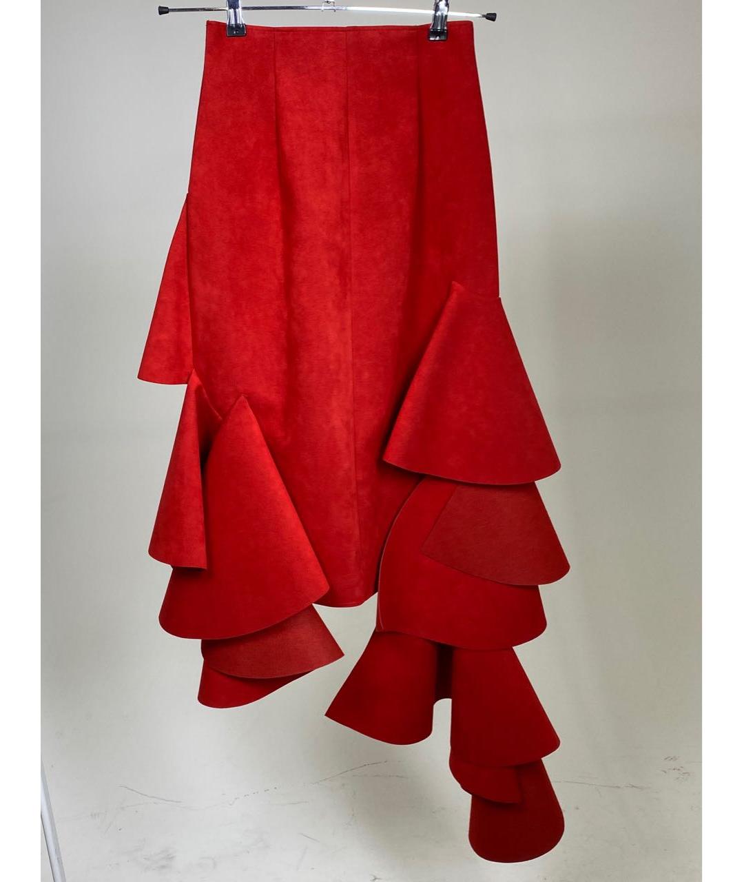 JACQUEMUS Красная хлопковая юбка миди, фото 2