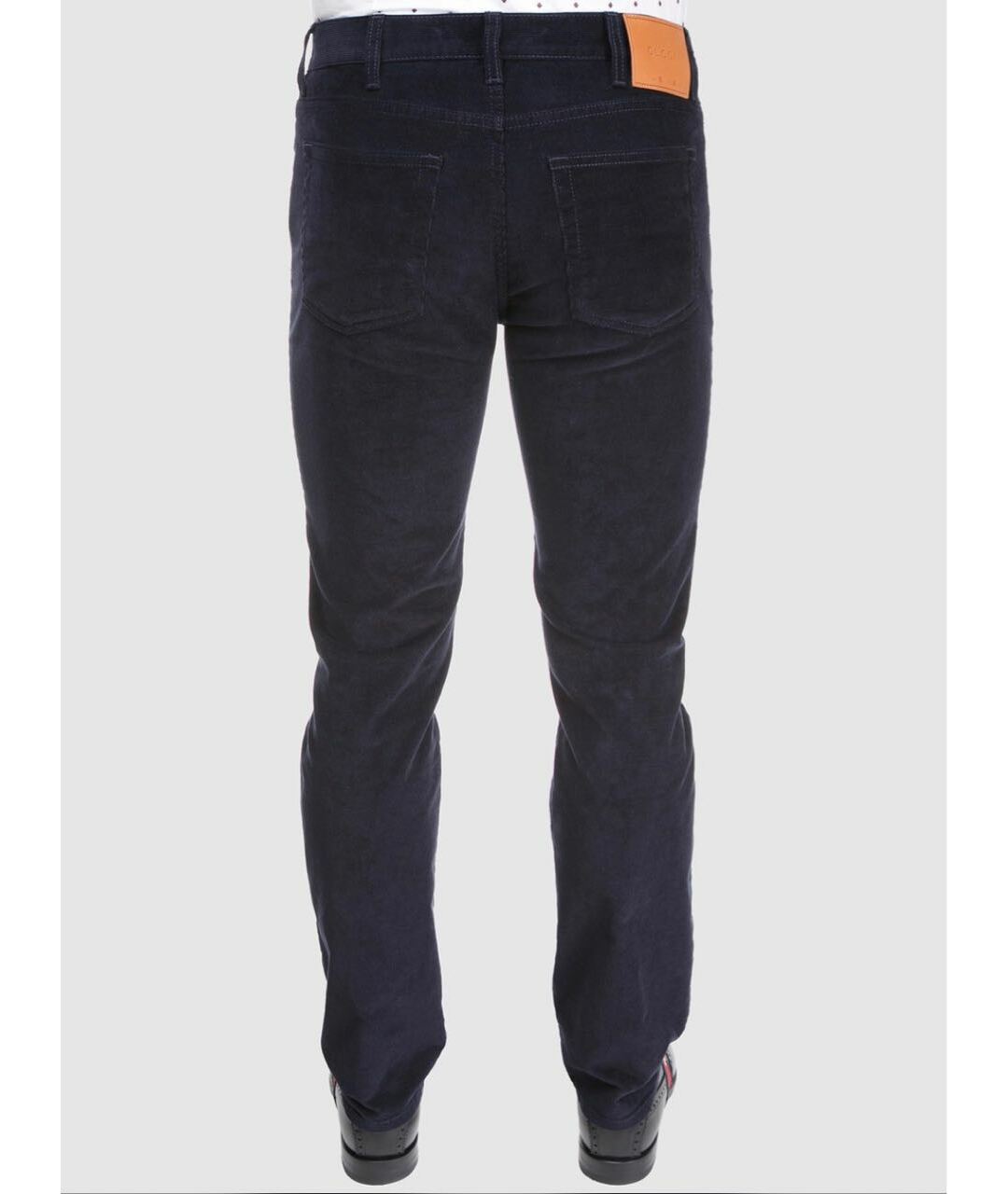 GUCCI Темно-синие хлопковые классические брюки, фото 2