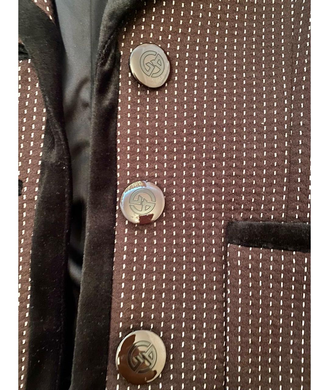ARMANI COLLEZIONI Коричневый шерстяной жакет/пиджак, фото 3