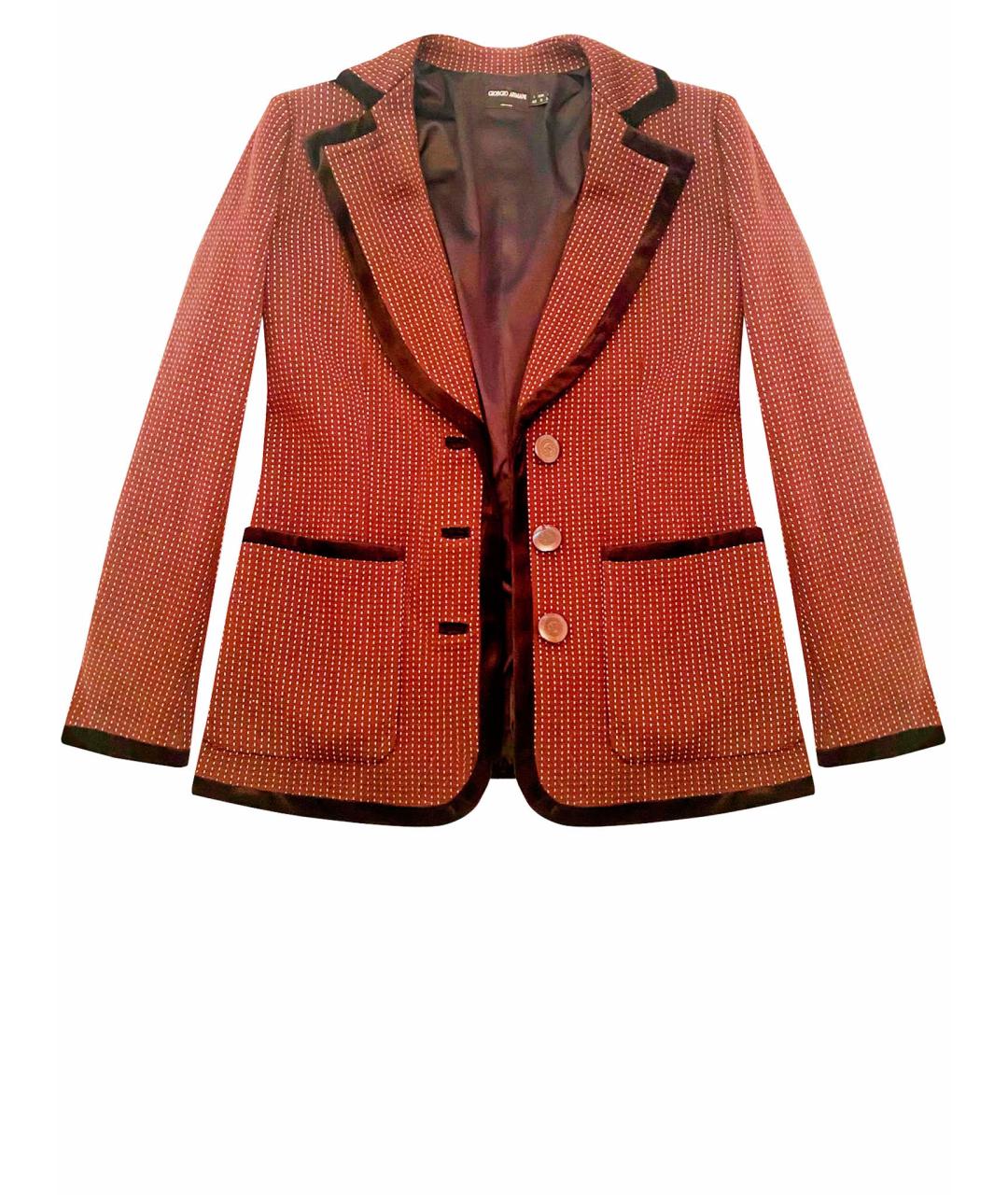ARMANI COLLEZIONI Коричневый шерстяной жакет/пиджак, фото 6
