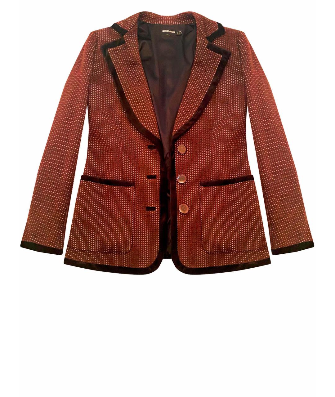 ARMANI COLLEZIONI Коричневый шерстяной жакет/пиджак, фото 1