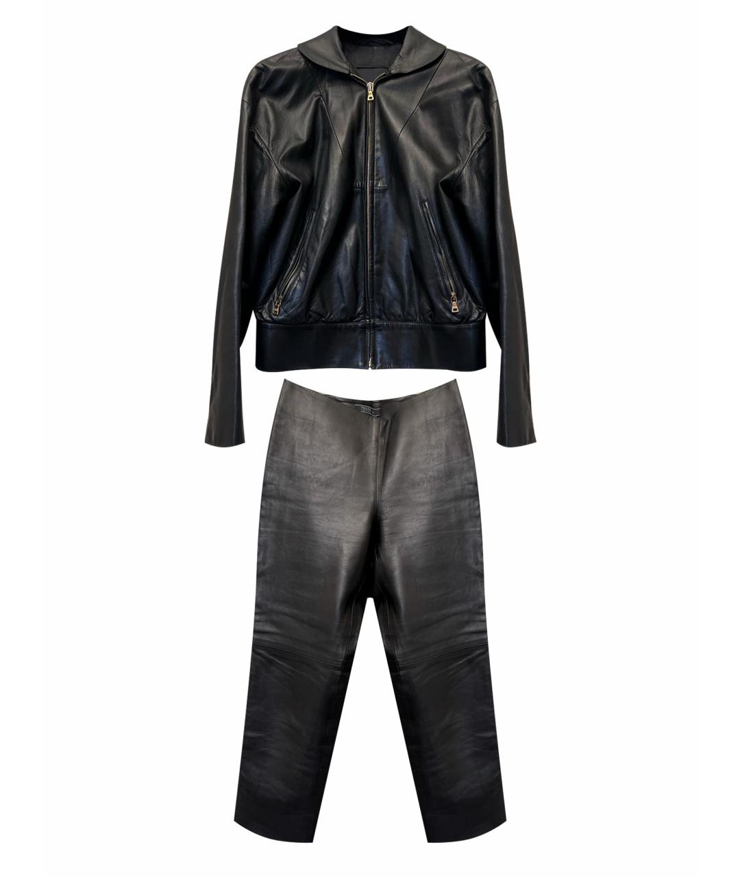 PRADA Черный кожаный костюм с брюками, фото 1