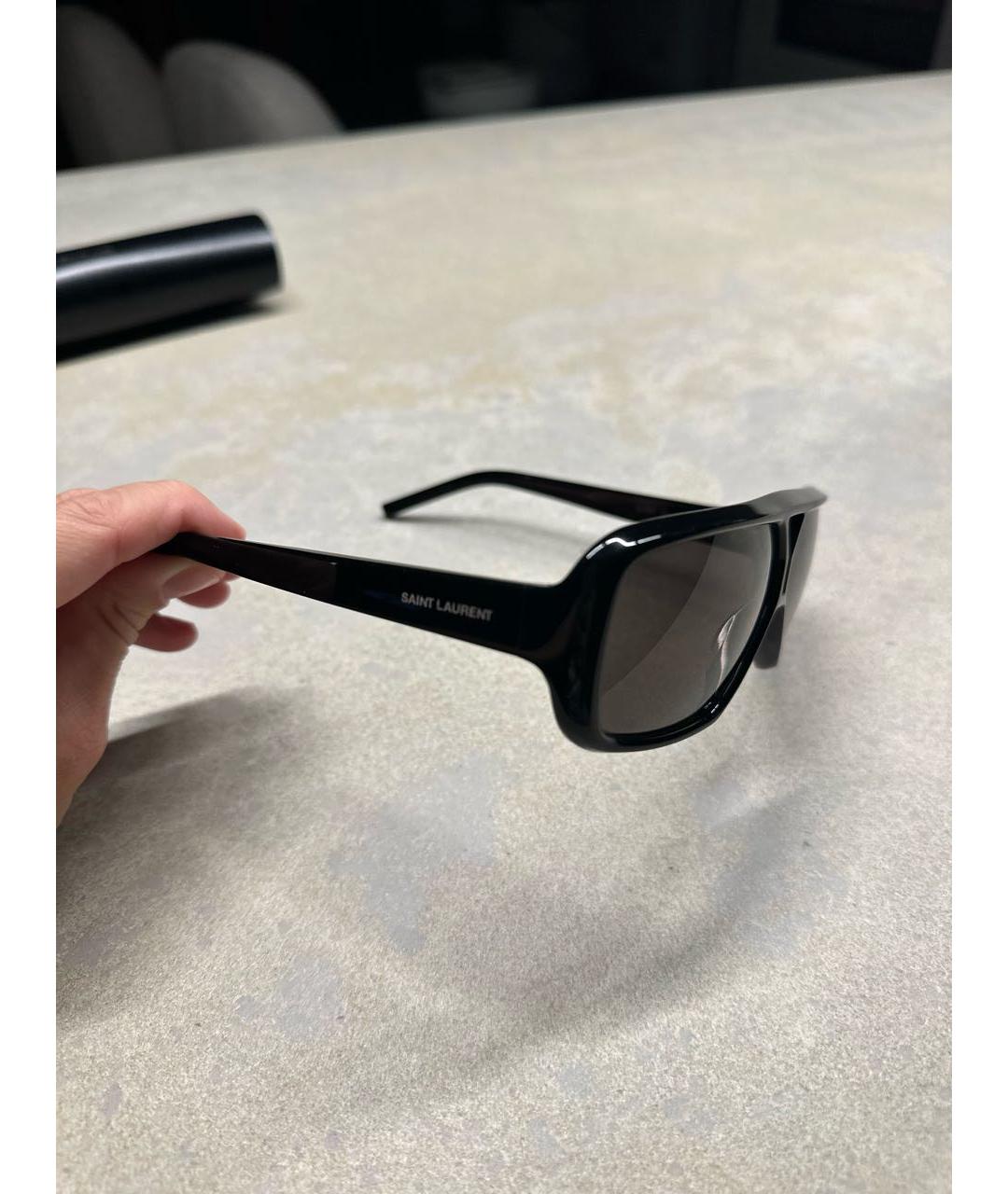 SAINT LAURENT Черные пластиковые солнцезащитные очки, фото 2
