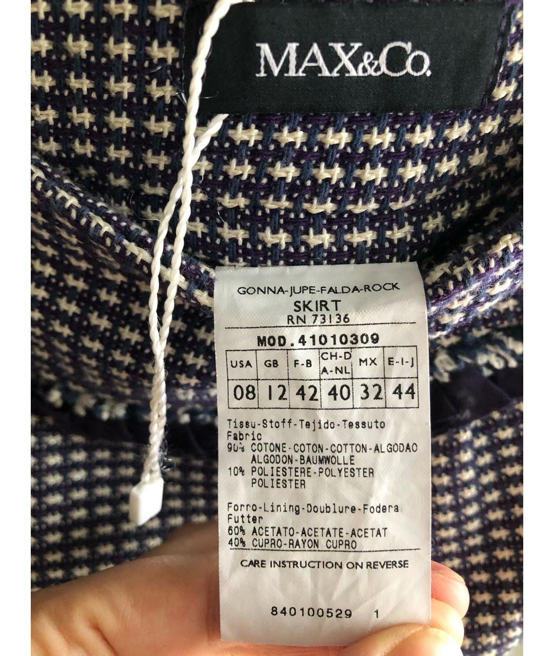 MAX&CO Синяя хлопковая юбка мини, фото 4