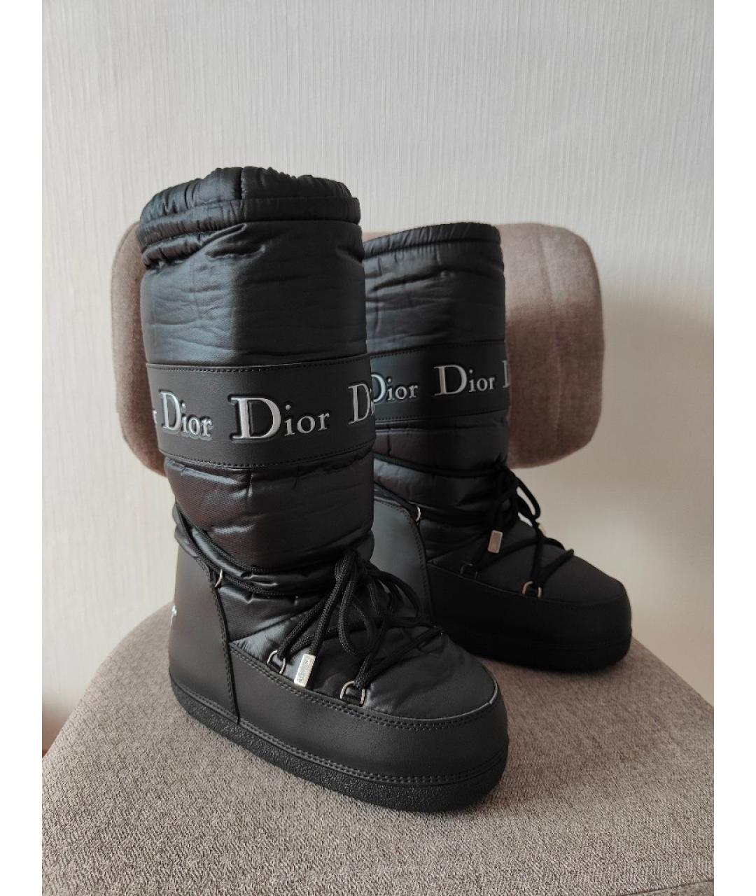 CHRISTIAN DIOR Черные синтетические ботинки, фото 2