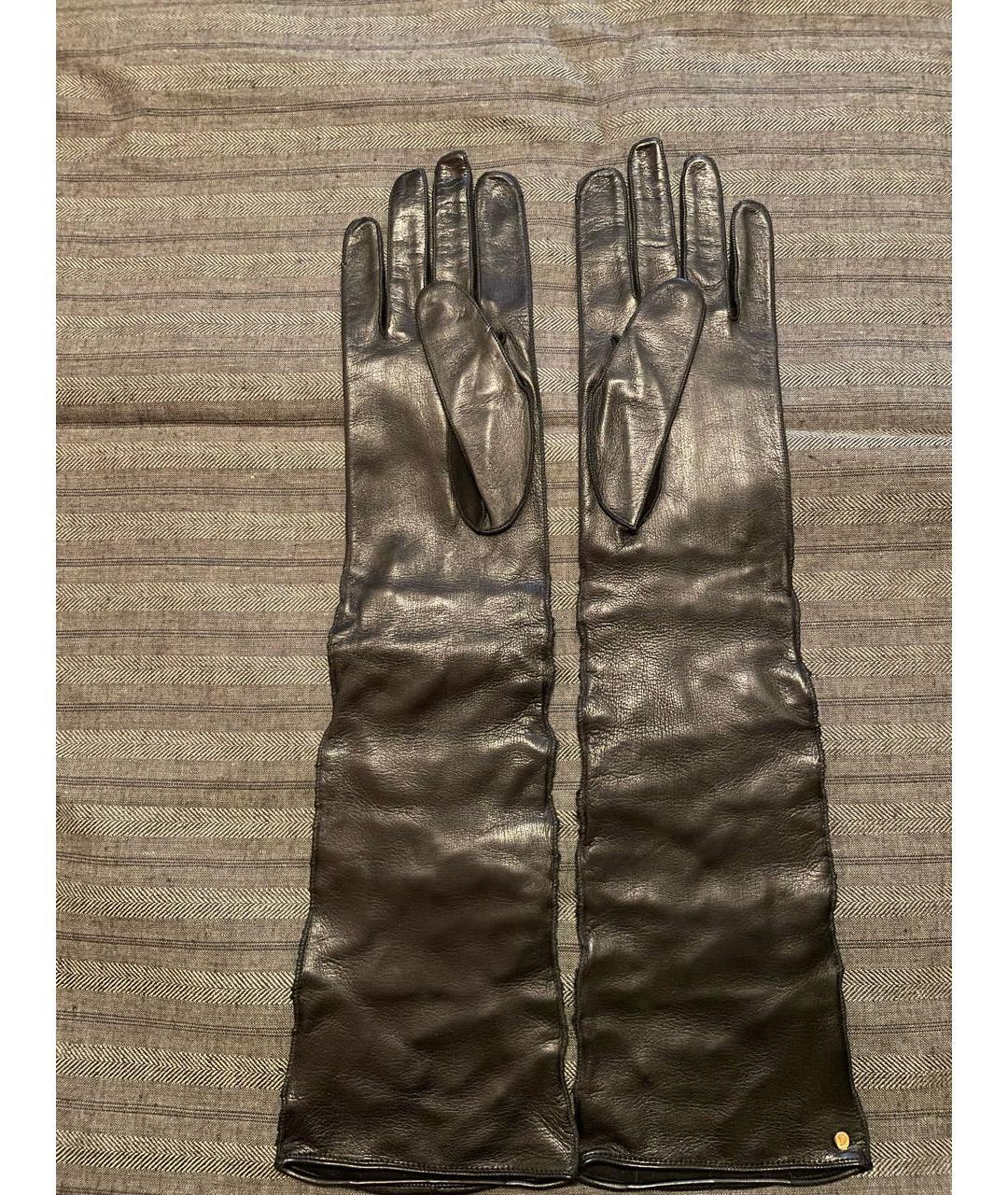 LOUIS VUITTON Черные кожаные перчатки, фото 2