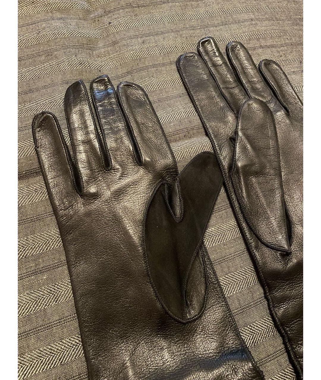 LOUIS VUITTON Черные кожаные перчатки, фото 4