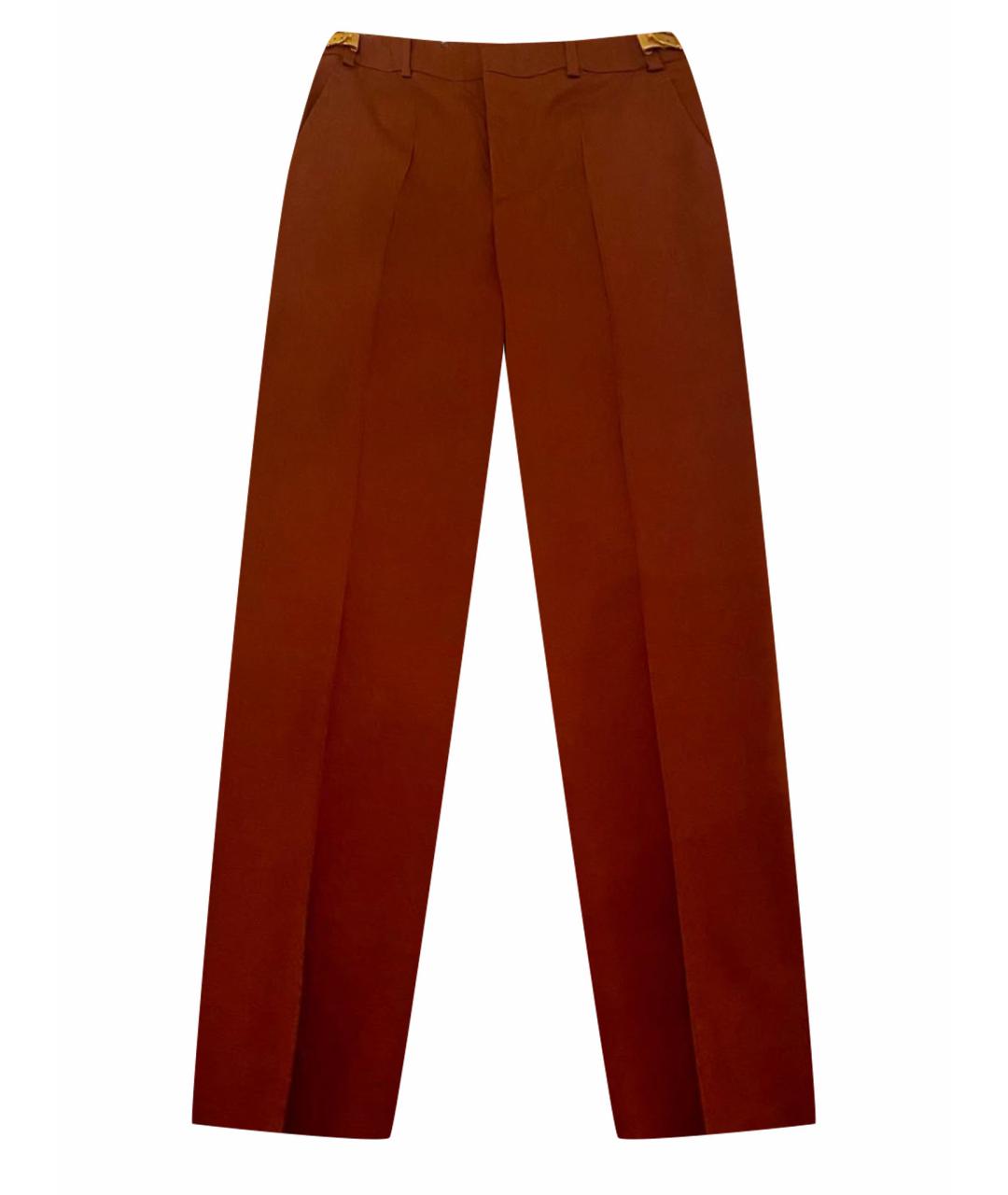 GUCCI Бордовые шерстяные брюки узкие, фото 1