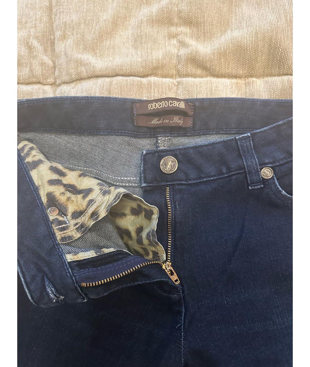 ROBERTO CAVALLI Темно-синие хлопко-эластановые джинсы слим, фото 3