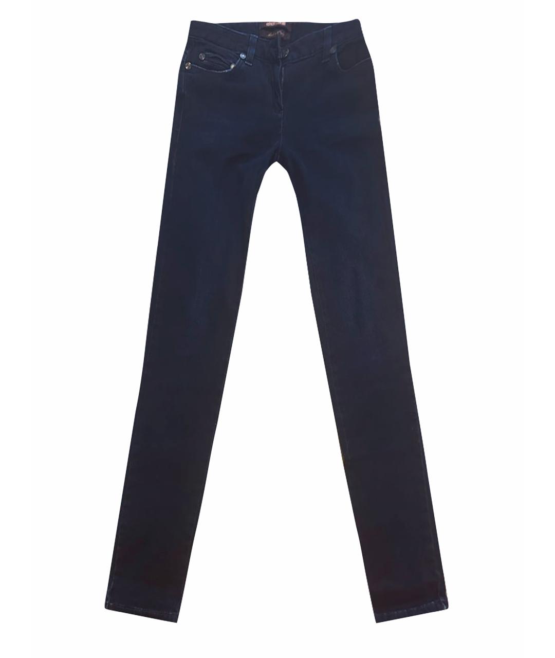 ROBERTO CAVALLI Темно-синие хлопко-эластановые джинсы слим, фото 1