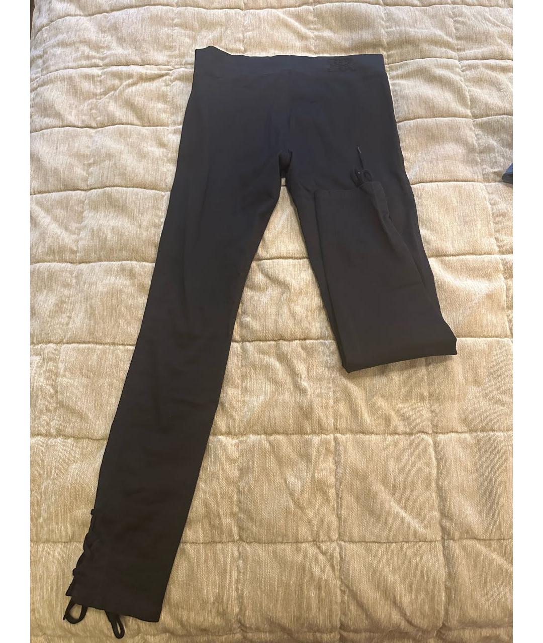 ERMANNO SCERVINO Черные хлопко-эластановые брюки широкие, фото 2