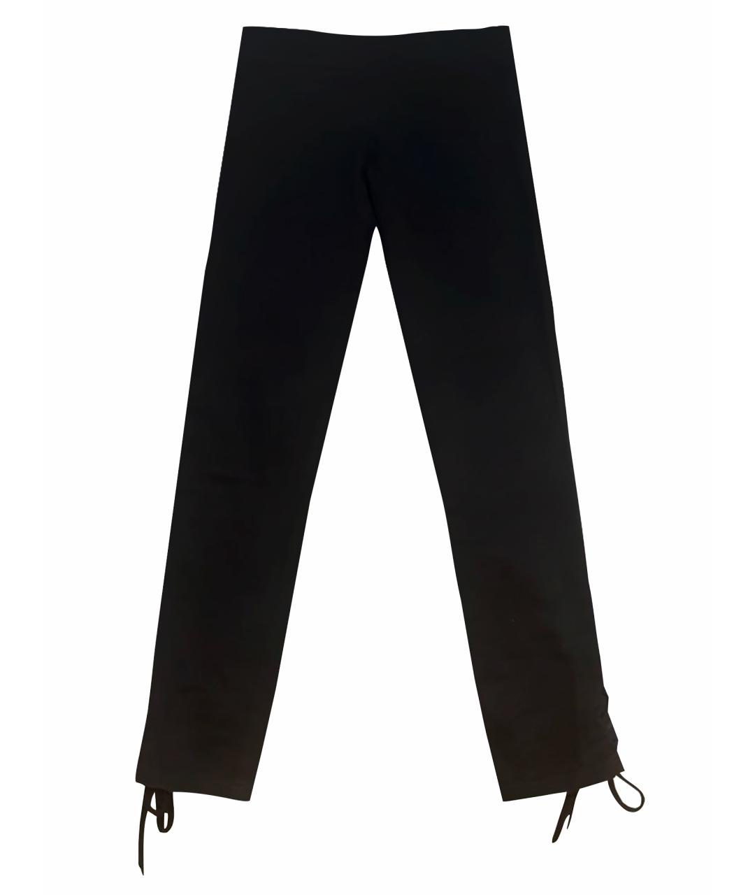 ERMANNO SCERVINO Черные хлопко-эластановые брюки широкие, фото 1