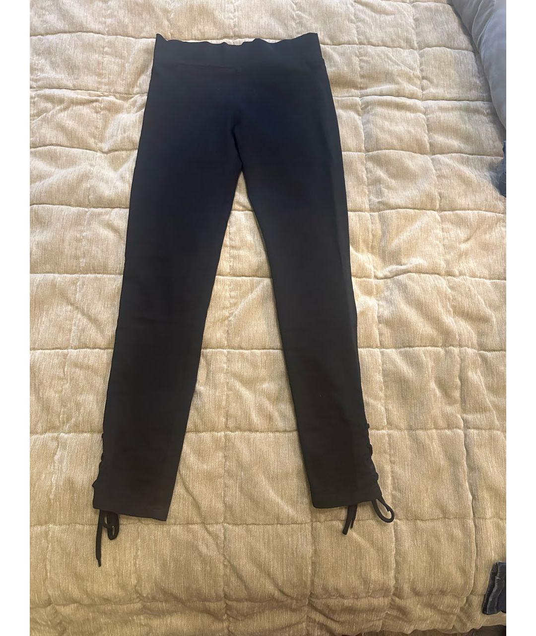 ERMANNO SCERVINO Черные хлопко-эластановые брюки широкие, фото 6