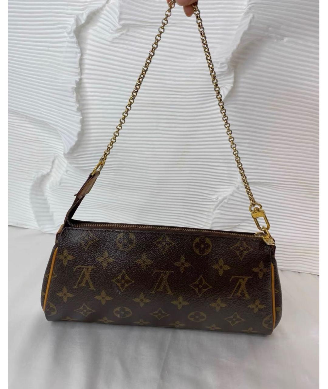 LOUIS VUITTON Коричневая кожаная сумка с короткими ручками, фото 3