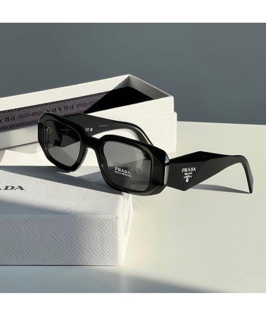 PRADA Черные пластиковые солнцезащитные очки, фото 4
