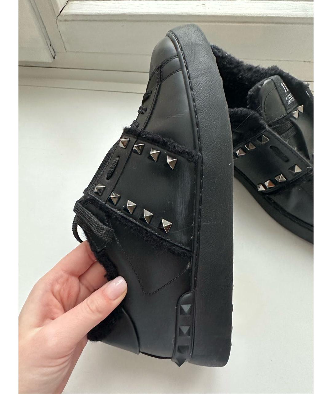 VALENTINO Черные кожаные кеды, фото 6