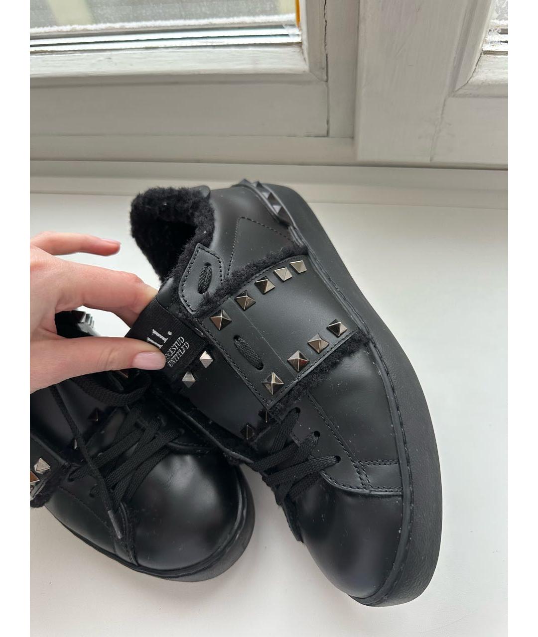 VALENTINO Черные кожаные кеды, фото 5