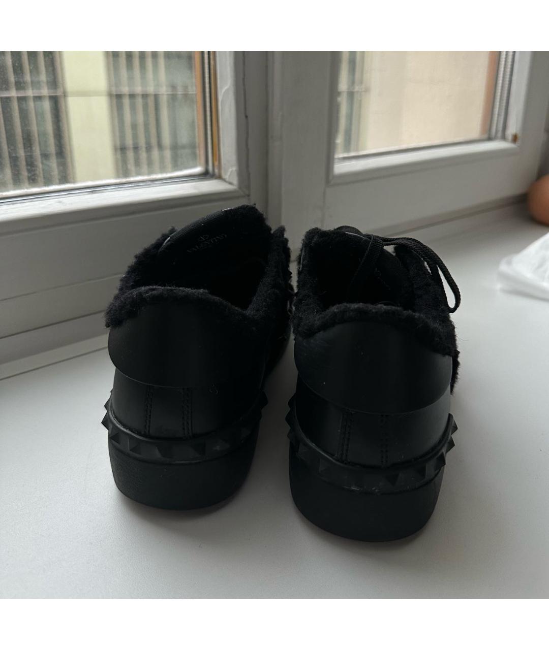VALENTINO Черные кожаные кеды, фото 4