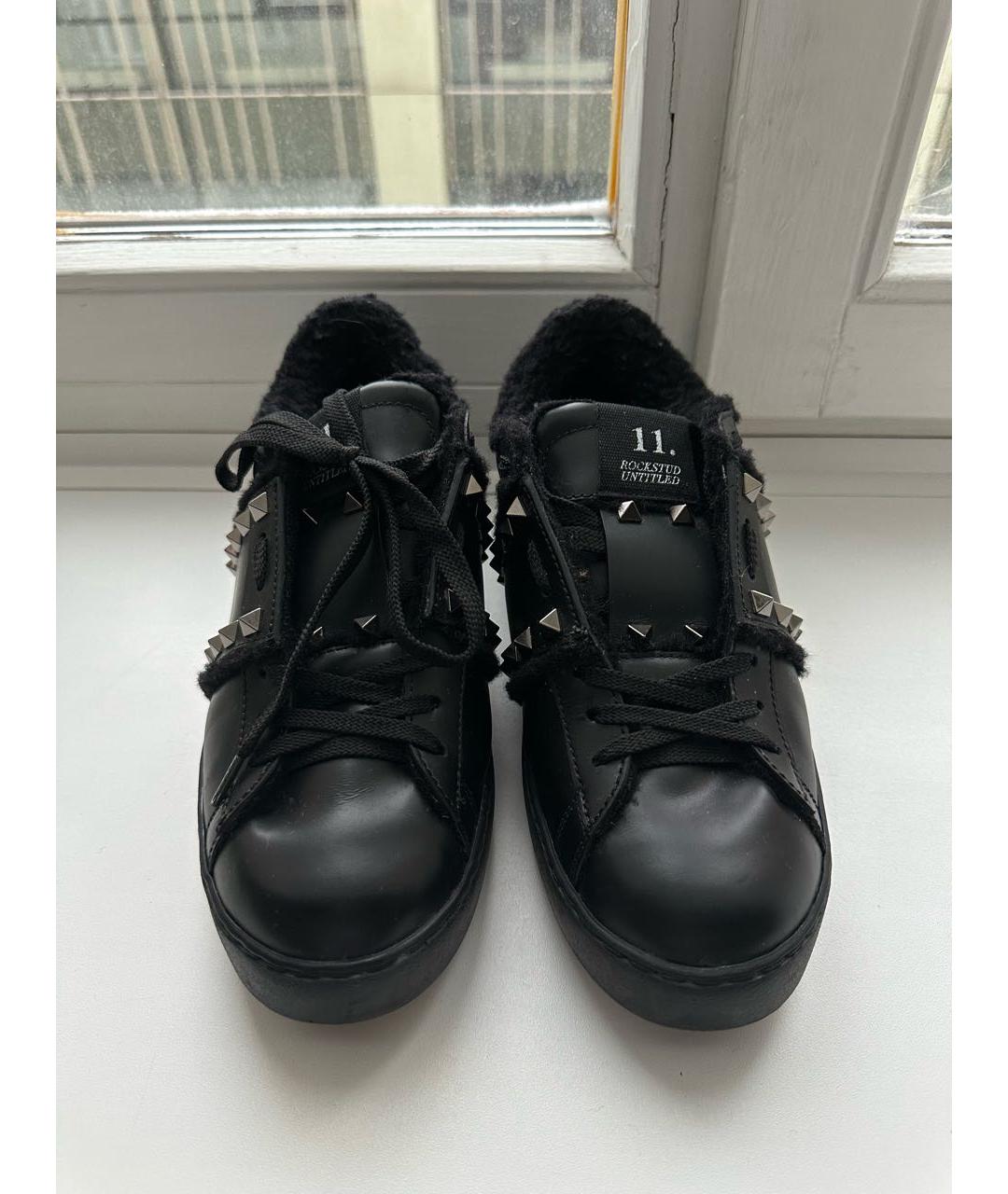 VALENTINO Черные кожаные кеды, фото 2