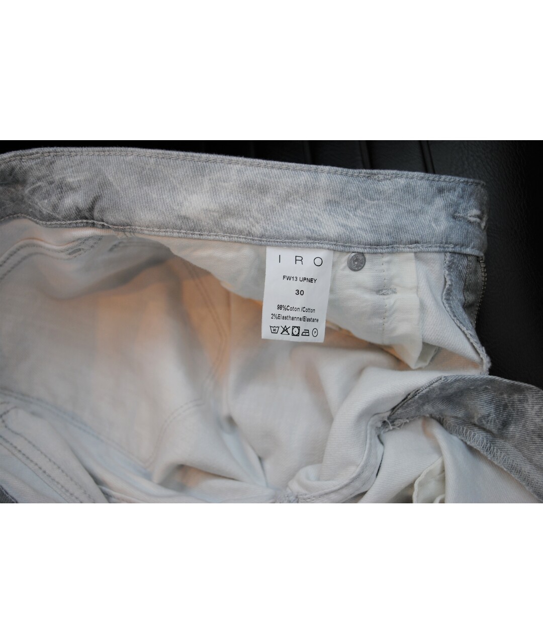 IRO Серые хлопко-эластановые джинсы слим, фото 6
