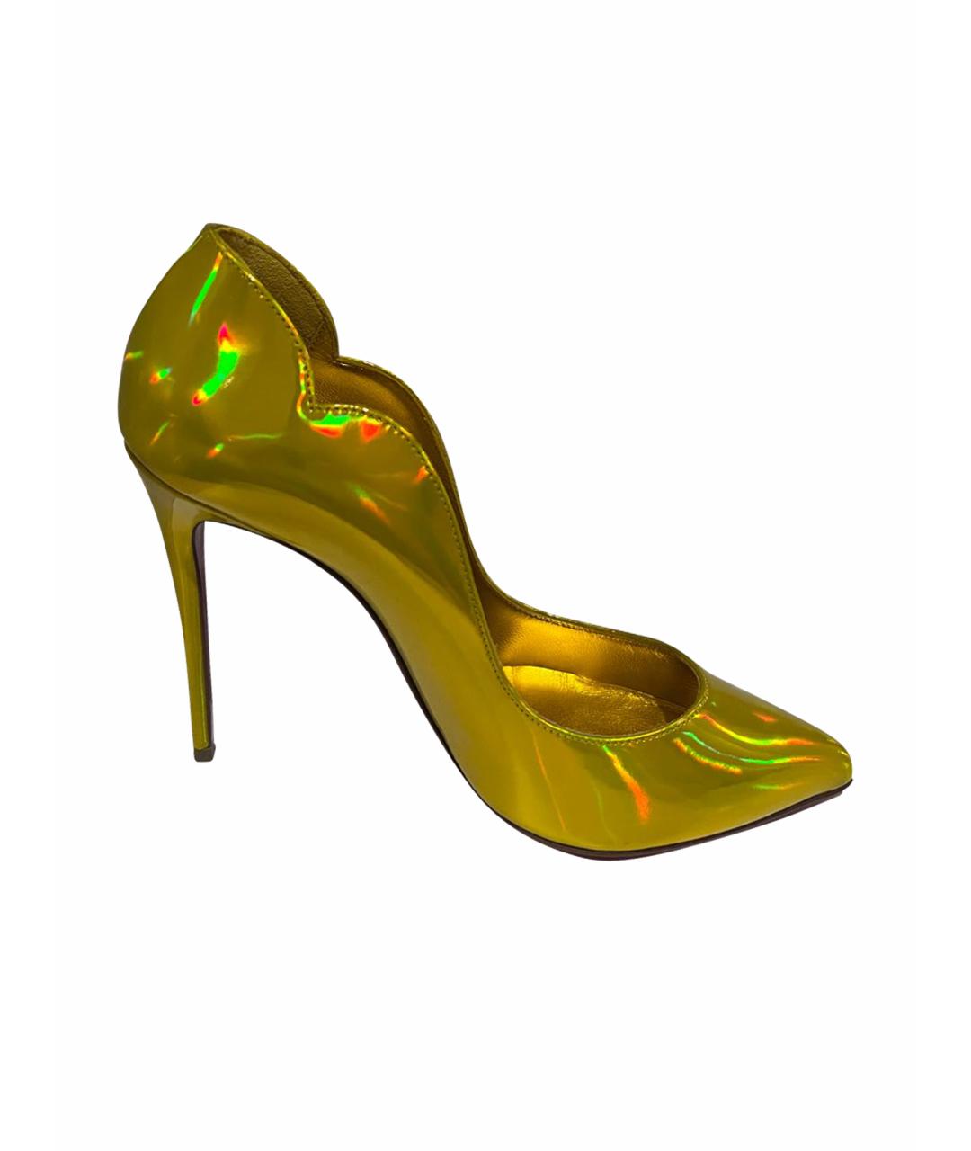CHRISTIAN LOUBOUTIN Золотые кожаные туфли, фото 1