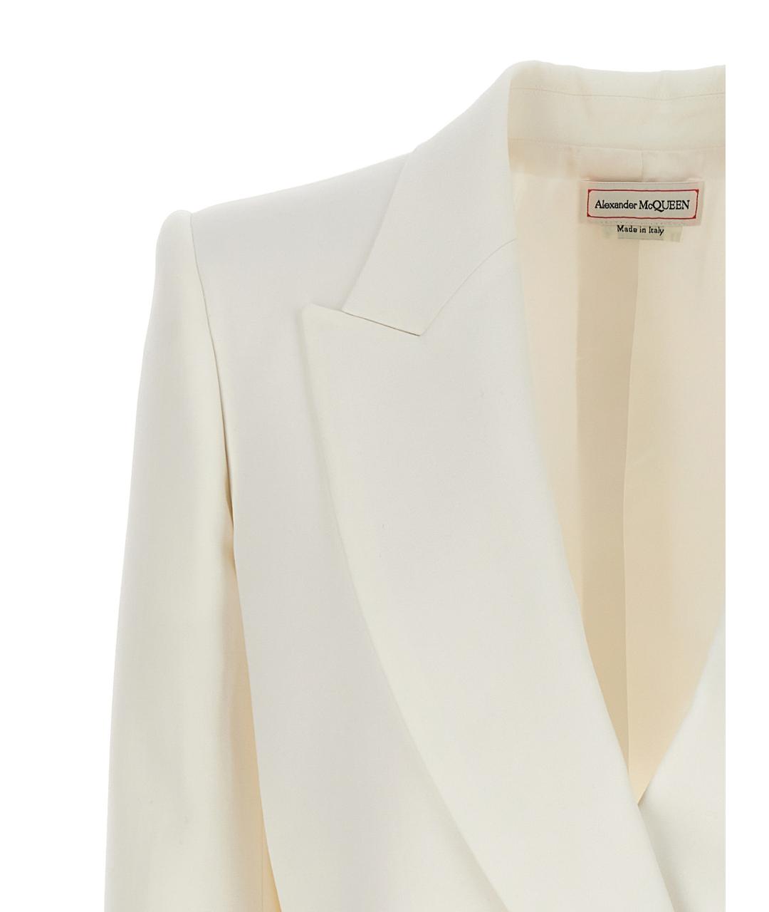 ALEXANDER MCQUEEN Белый шерстяной жакет/пиджак, фото 3