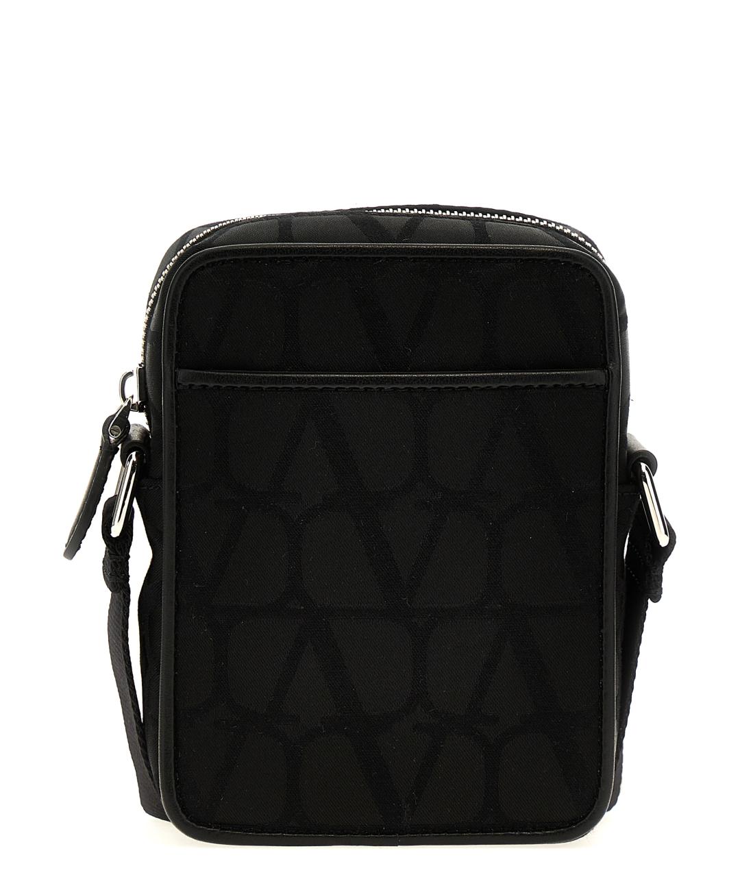 VALENTINO Черная синтетическая сумка на плечо, фото 1