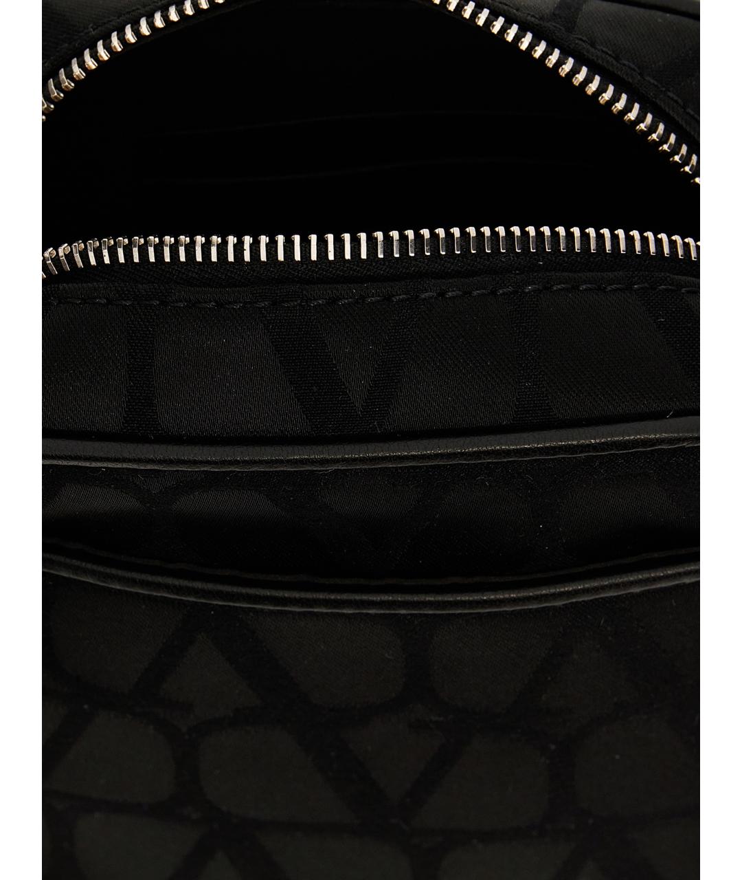 VALENTINO Черная синтетическая сумка на плечо, фото 4