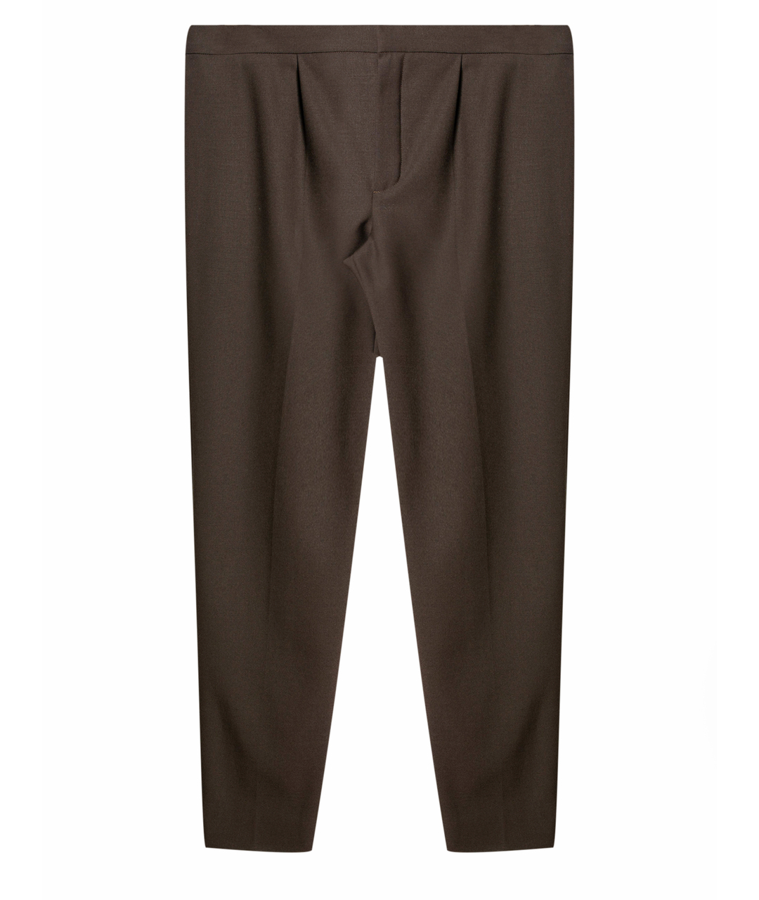 CHLOE Коричневые шерстяные прямые брюки, фото 1