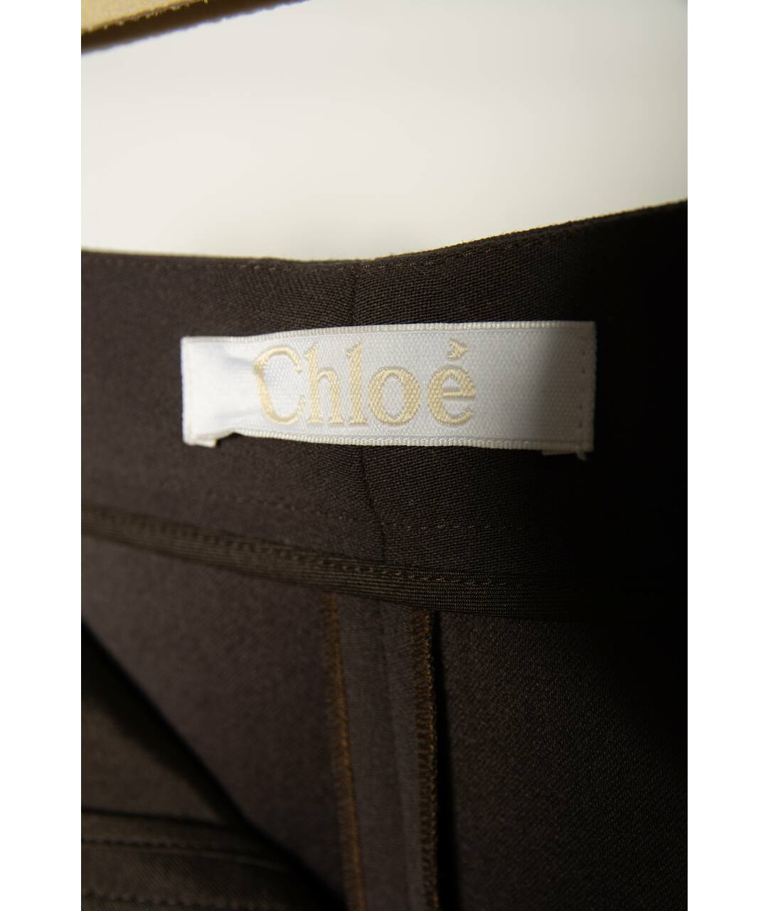 CHLOE Коричневые шерстяные прямые брюки, фото 3