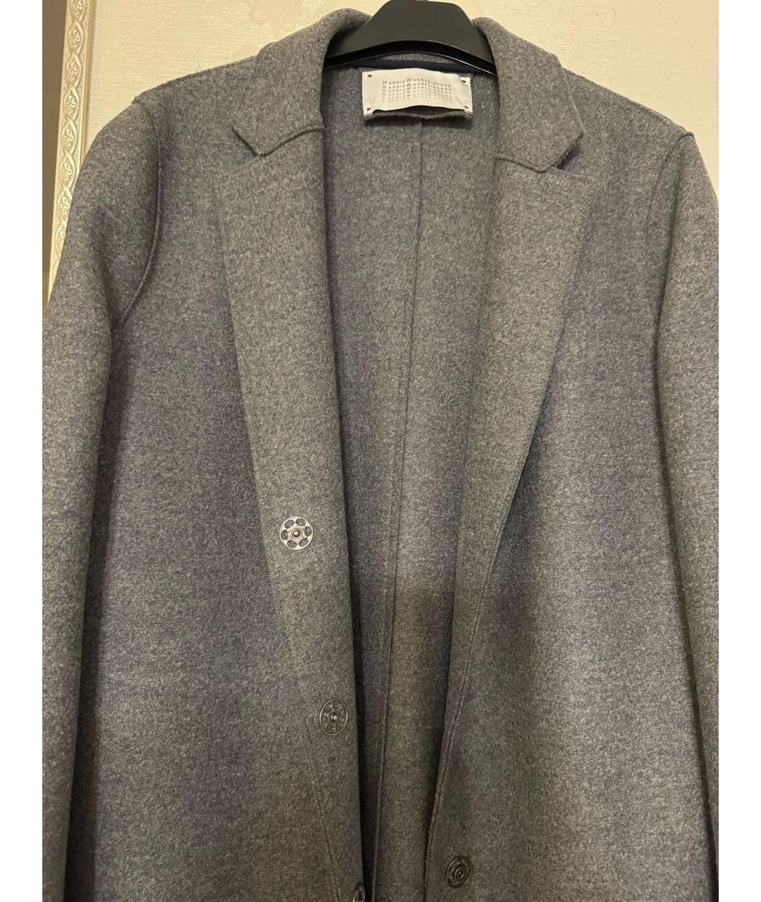 HARRIS WHARF LONDON Серое шерстяное пальто, фото 4