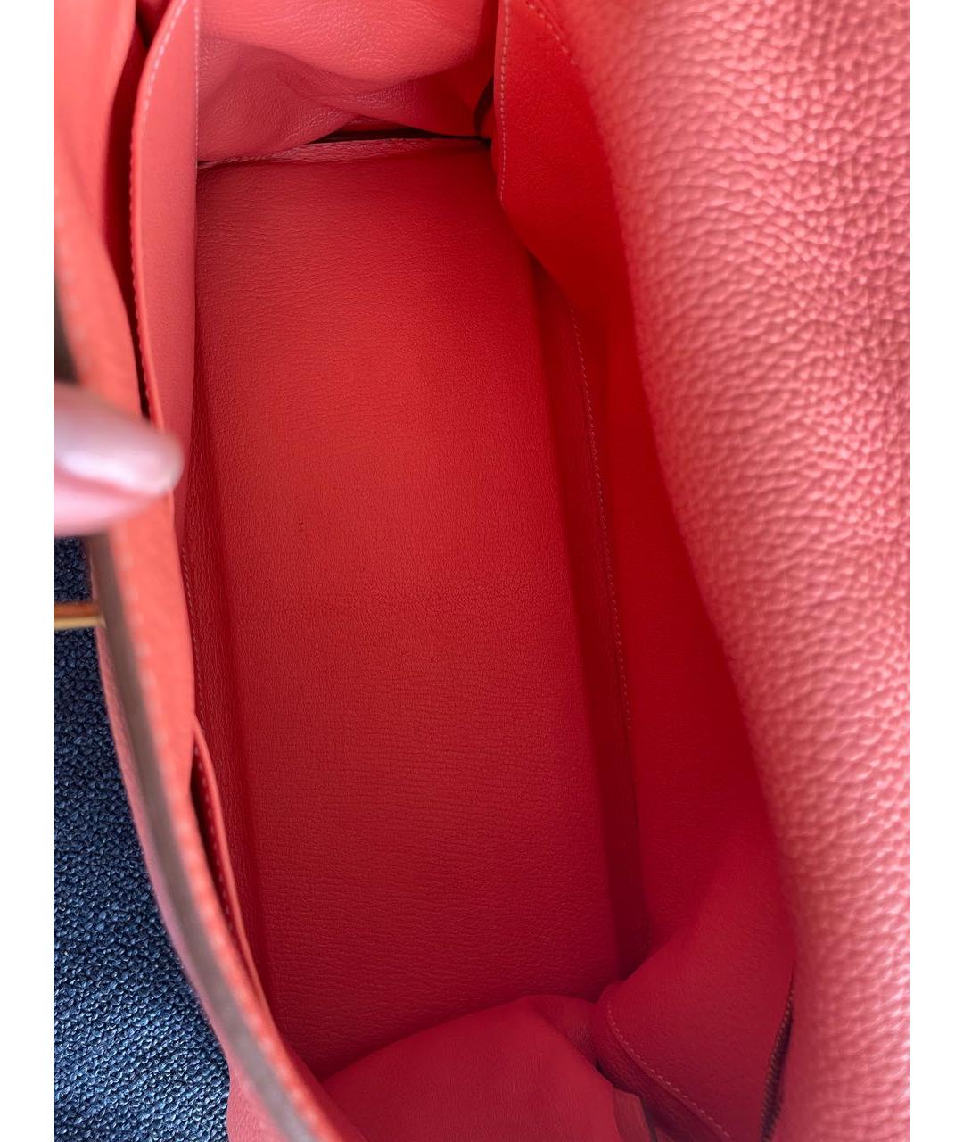 HERMES PRE-OWNED Коралловая кожаная сумка с короткими ручками, фото 6