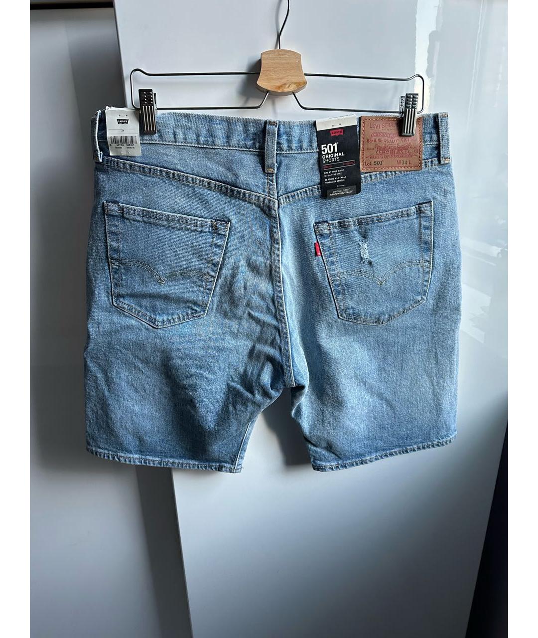 LEVI'S Голубые деним шорты, фото 3