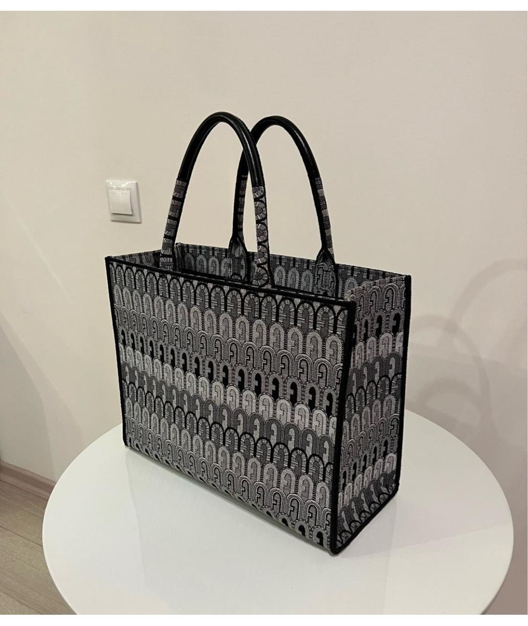 FURLA Серая кожаная сумка тоут, фото 3