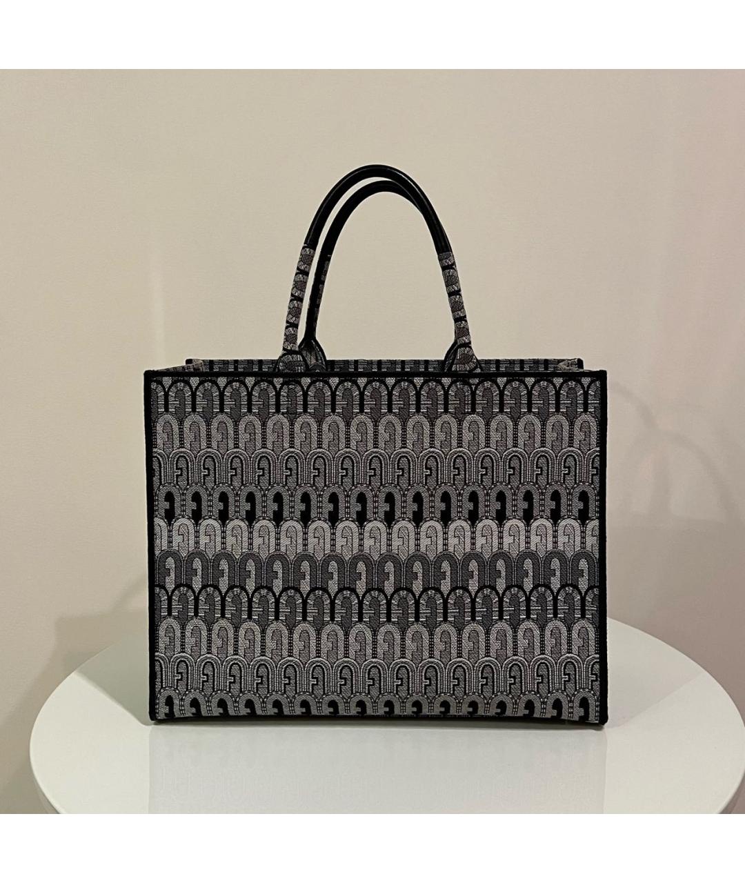 FURLA Серая кожаная сумка тоут, фото 6
