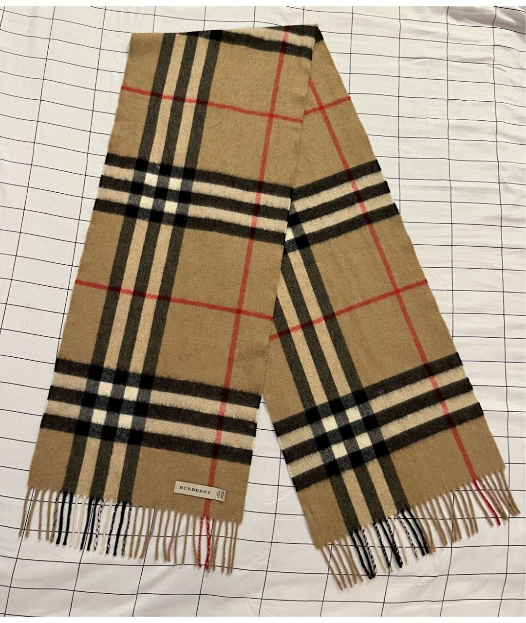 BURBERRY Бежевый кашемировый шарф, фото 9