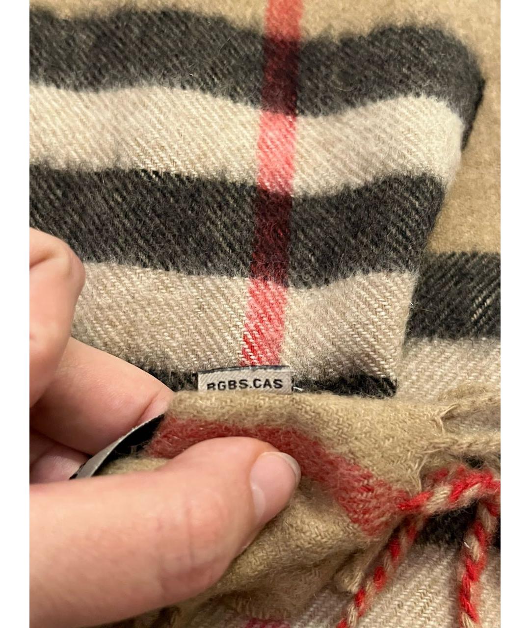 BURBERRY Бежевый кашемировый шарф, фото 5