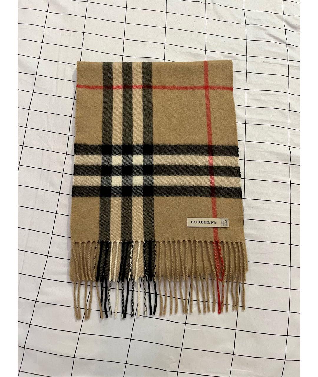 BURBERRY Бежевый кашемировый шарф, фото 2
