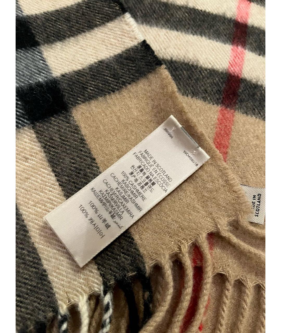 BURBERRY Бежевый кашемировый шарф, фото 4