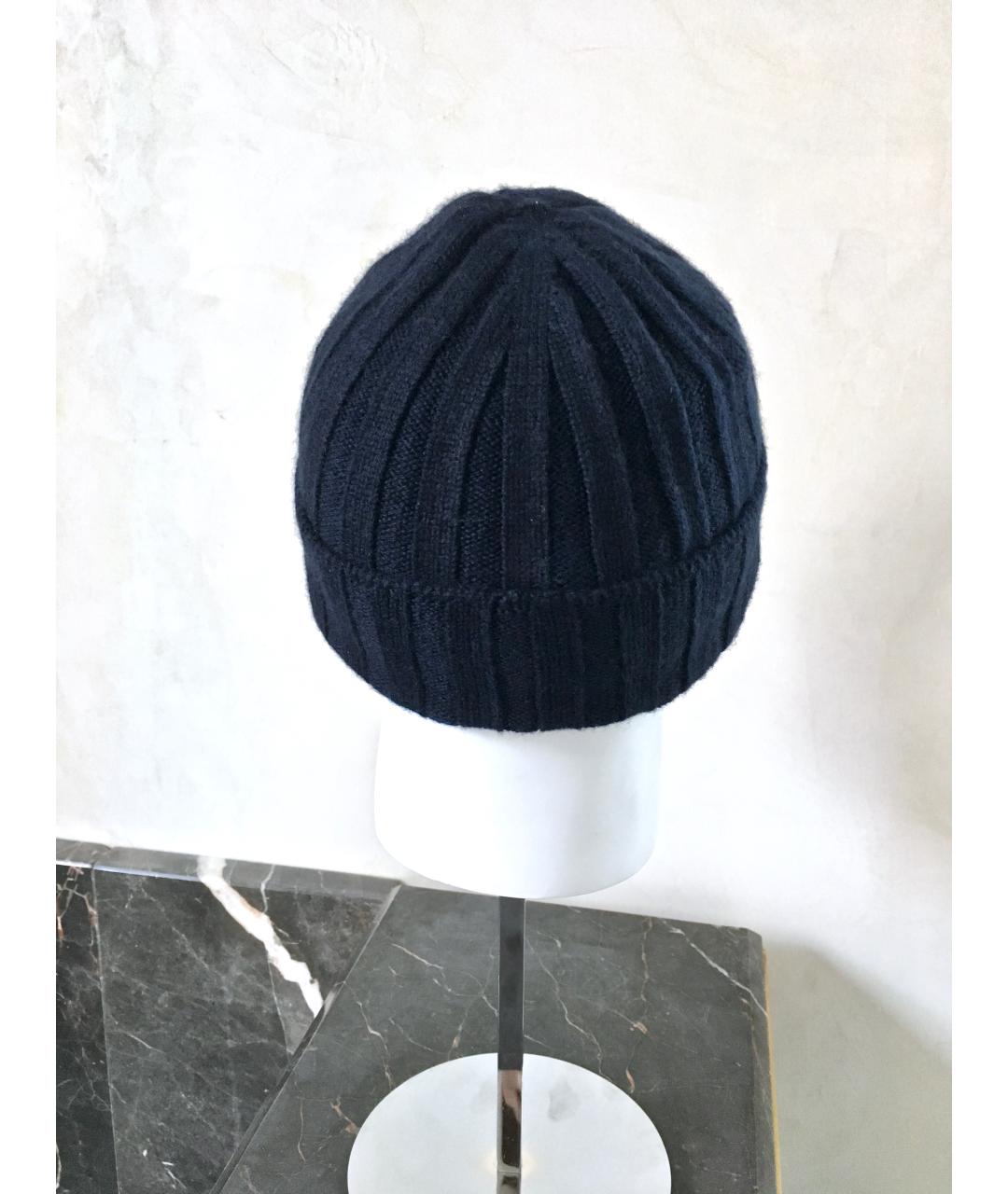BILANCIONI Темно-синяя кашемировая шапка, фото 4