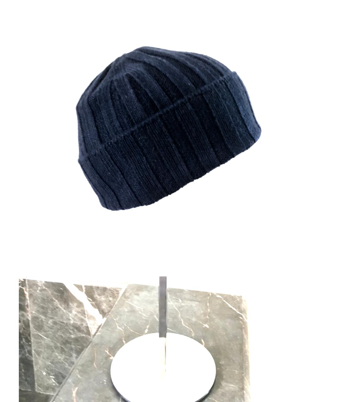 BILANCIONI Темно-синяя кашемировая шапка, фото 3