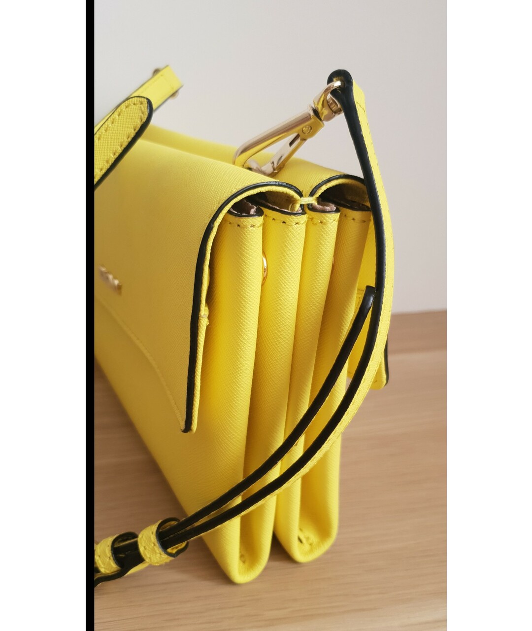 DKNY Желтая кожаная сумка тоут, фото 6