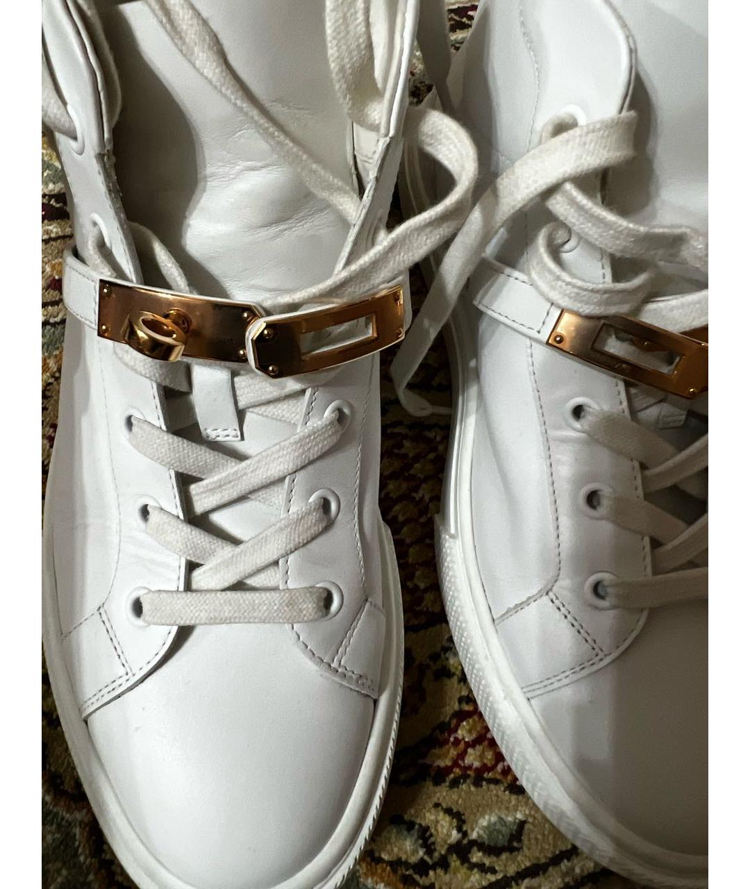 HERMES PRE-OWNED Белые кожаные кроссовки, фото 2